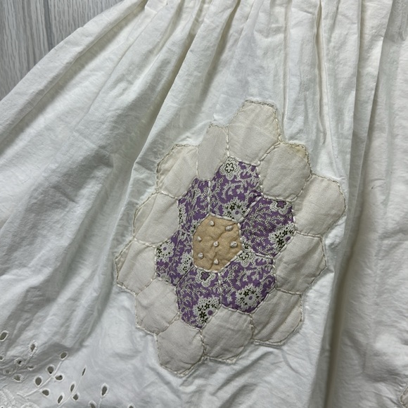 SEA NEW YORK Womens Skirt Violette Cotton Midi Skirt White Ruffle Quilt M - Picture 5 of 11